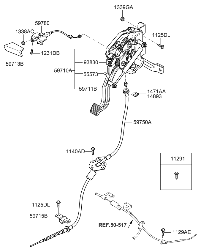 Kia 597104D500 Pedal Assembly-Parking B