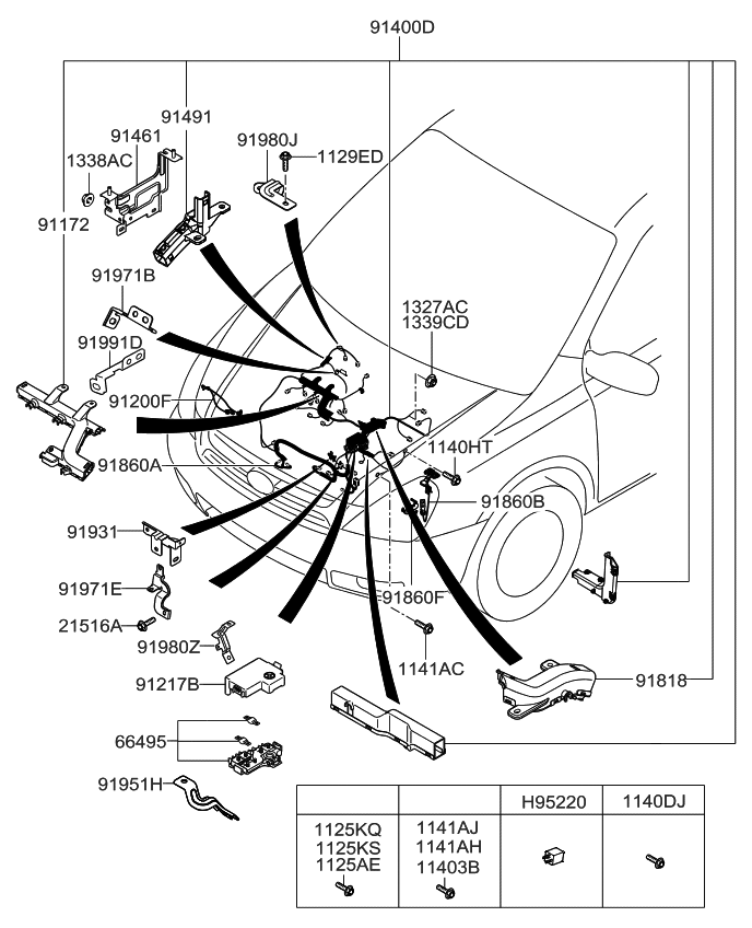 Kia 919803K460 Bracket-Wiring Mounting