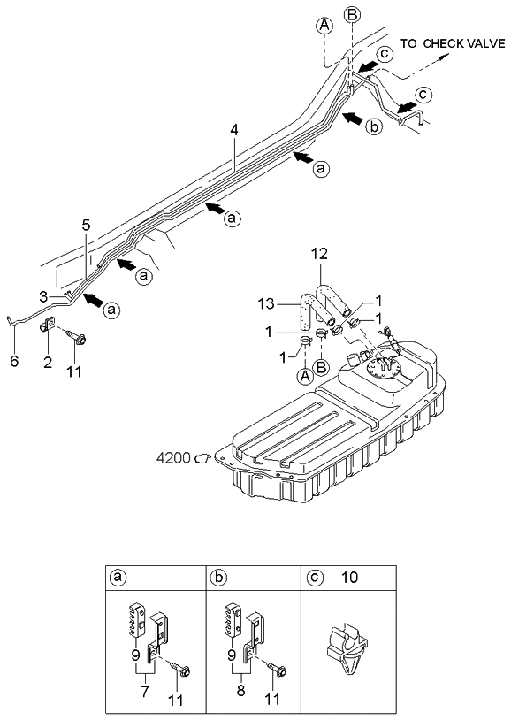 Kia 0K01145910 Holder Assembly-Pipe