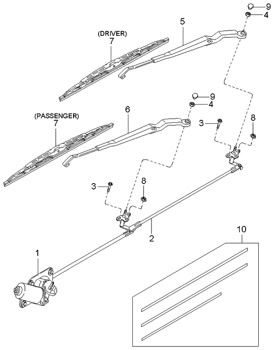 Kia 0K09D67321 Front Windshield Wiper Arm