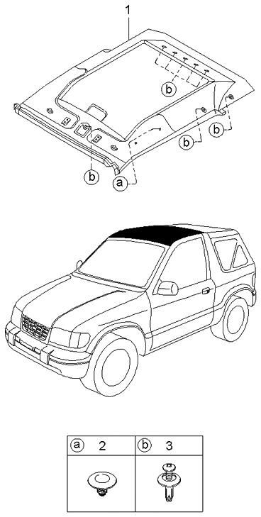 Kia 0K01268030Z73 Headlining Assembly