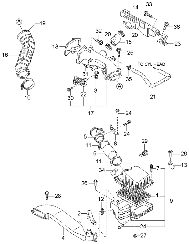 Kia 267113X000 Hose-Ventilator