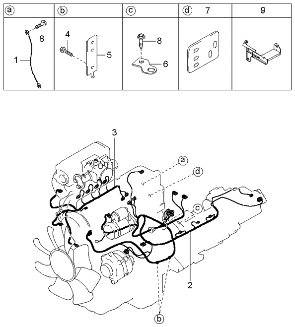 Kia 0K07A67070C Wiring Assembly-Engine