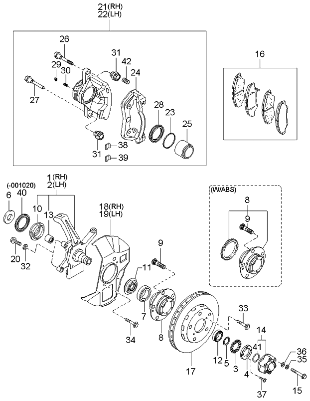 Kia 0K0453323Z Pad Set-Front