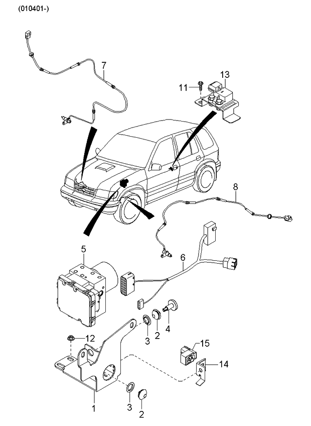 Kia 0K08E43701 Sensor Assembly-Abs