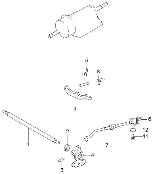 Kia 0K01519431 Shaft-Manual Valve Lever