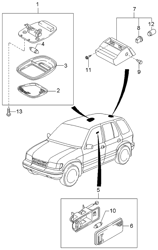 Kia 0K08B51580A Lamp-HMSTOP