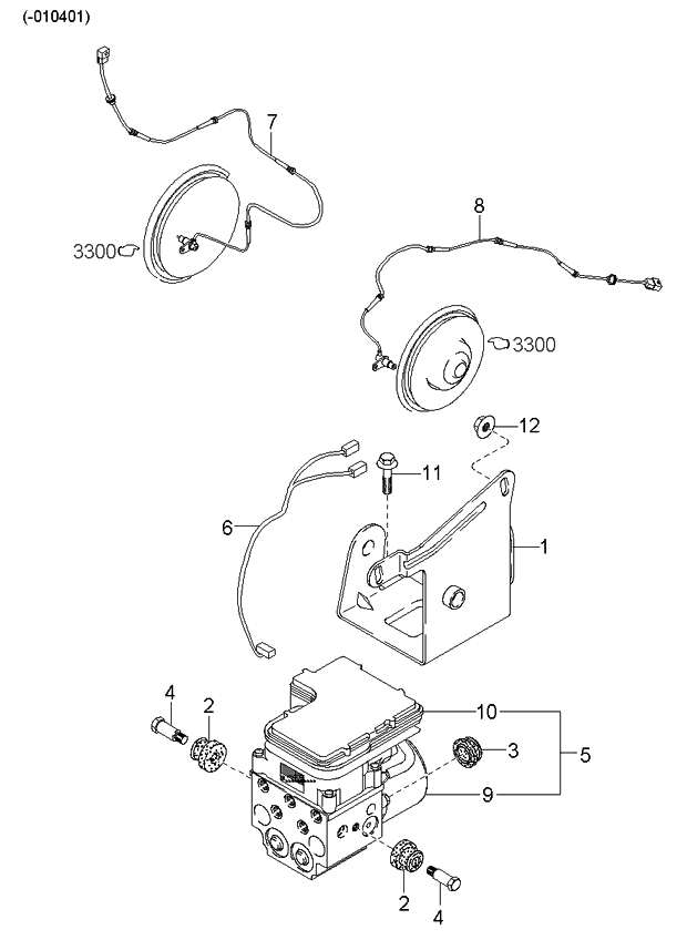 Kia 0K08A43782 Hydrunit Assembly-Abs