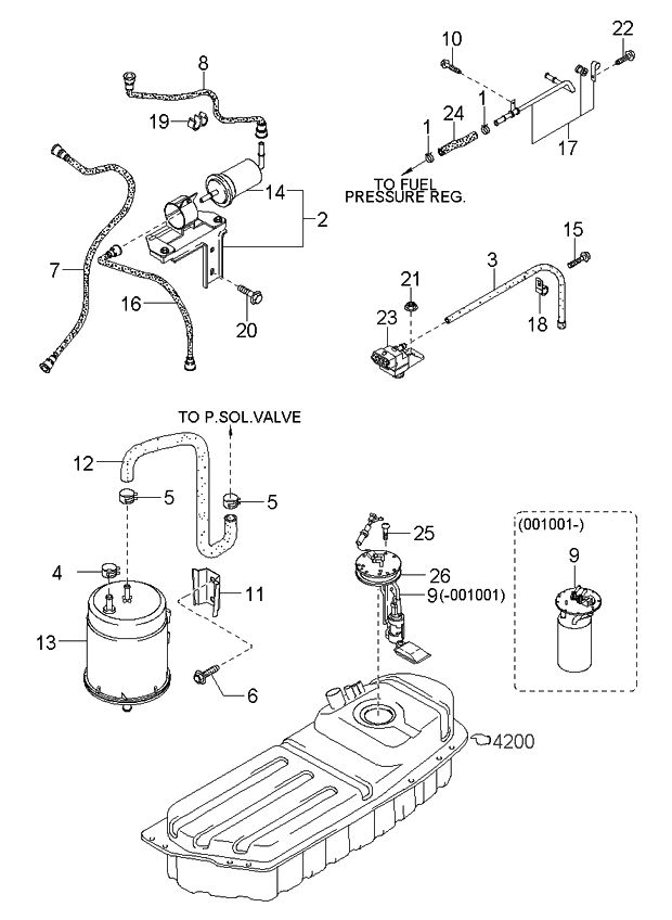 Kia 0K07A20343 Hose-EVAPORATOR