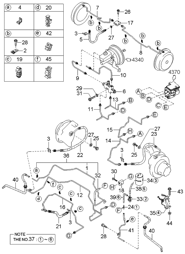 Kia 0K08E45340 Pipe-Abs, Rear