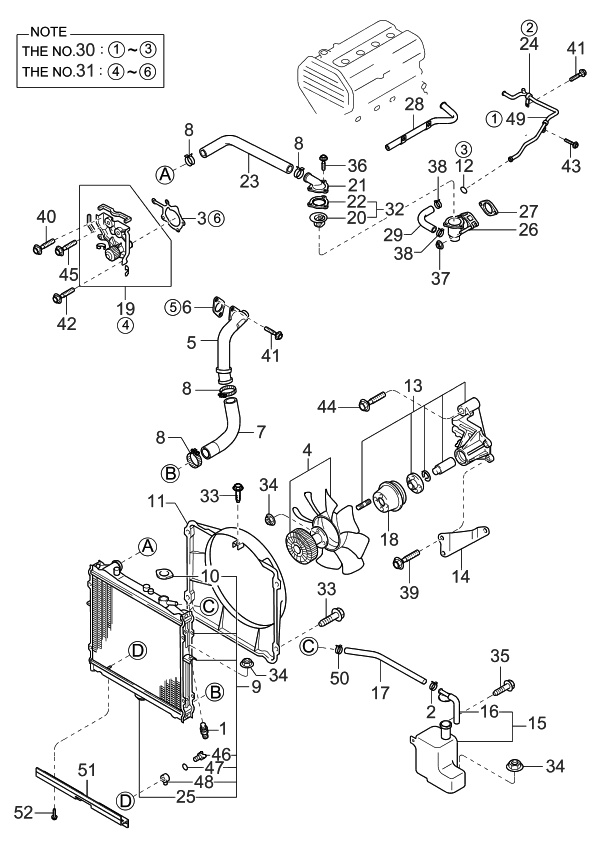 Kia 0K03815200 Radiator Assembly