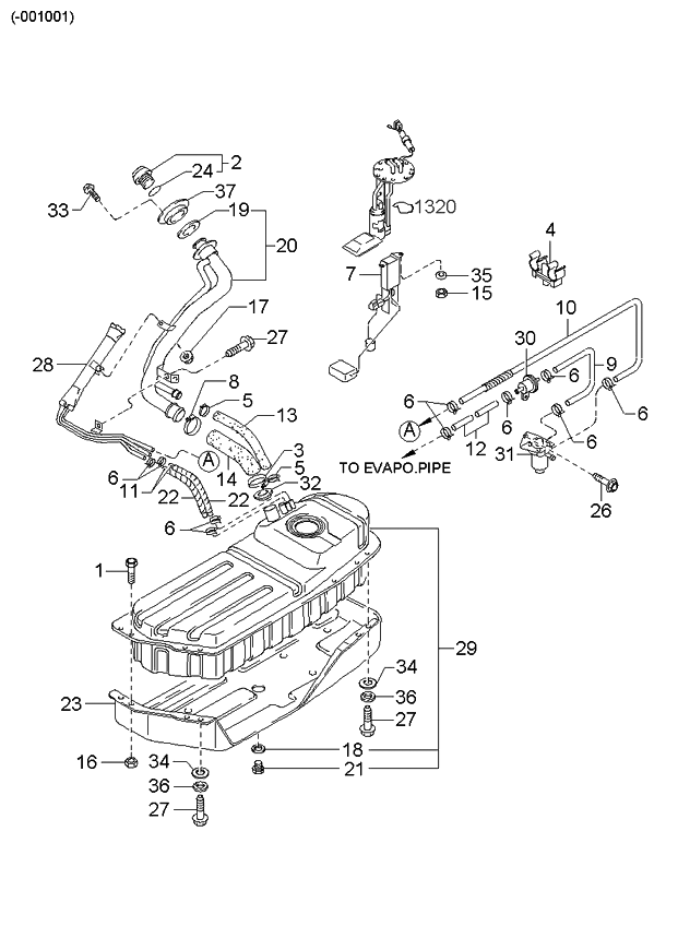 Kia K9934406200 Hose-EVAPORATOR