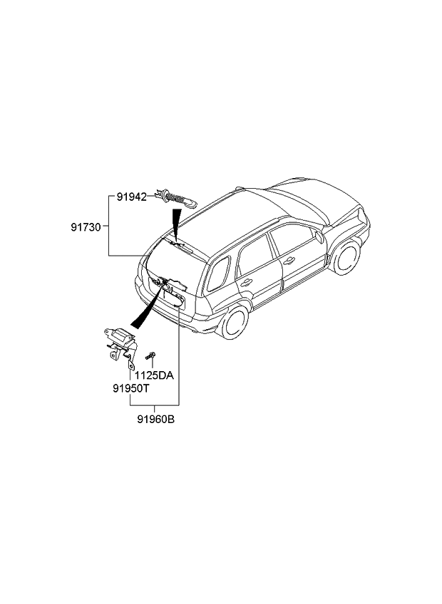 Kia 916811F040 Wiring Assembly-Tail Gate