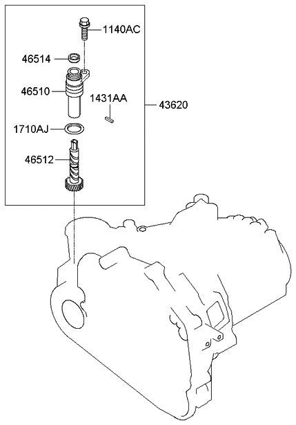 Kia 4362239000 Sleeve-SPEEDOMETER D