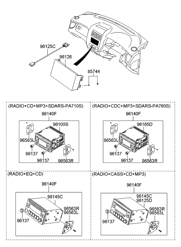 Kia 961601F100 Audio Assembly