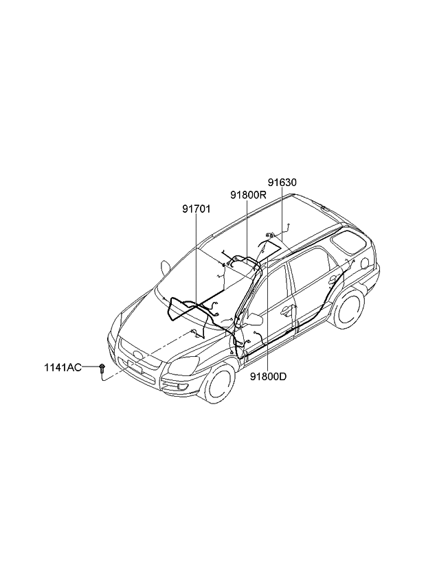 Kia 917001F142 Wiring Assembly-Air Bag