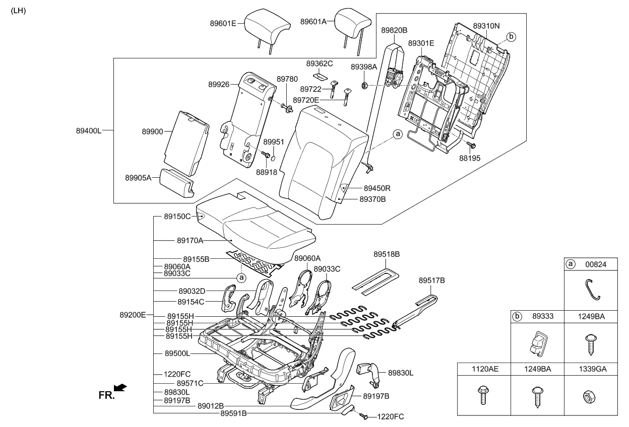 Kia 891951U700H9 Cover-2ND Cushion Outer Inside