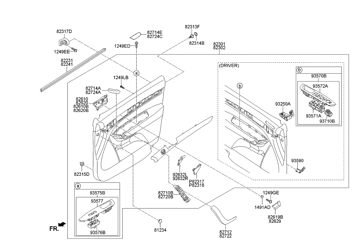 Kia 823512P000UP Cover-Door Armrest LH