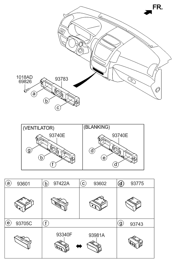 Kia 974222P105 Cover-Incar Sensor