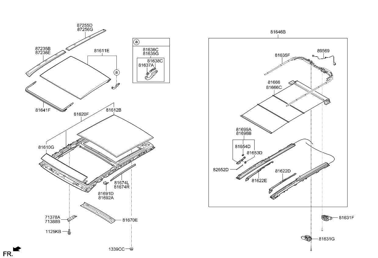 Kia 816461U510AMC Rail Assembly-PANORAMAROOF