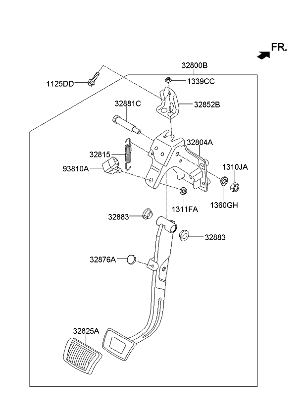 Kia 328001U220 Pedal Assembly-Brake