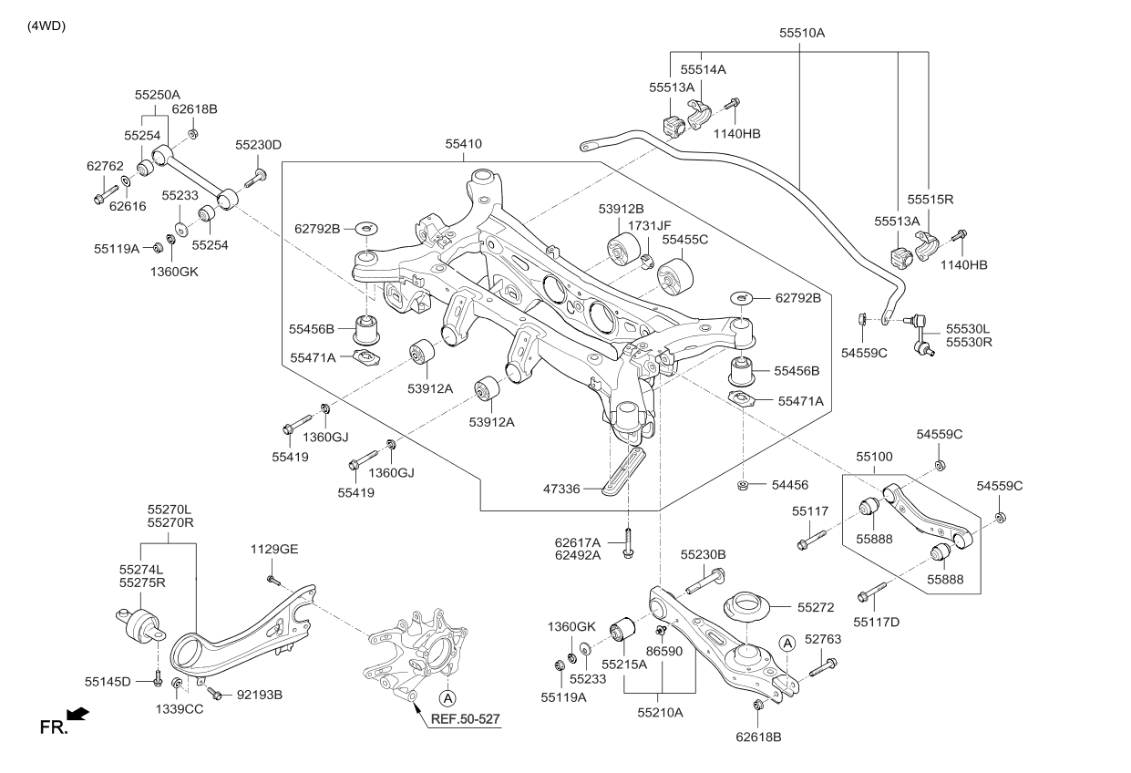 Kia 555102W110 Bar Assembly-Rear Stabilizer