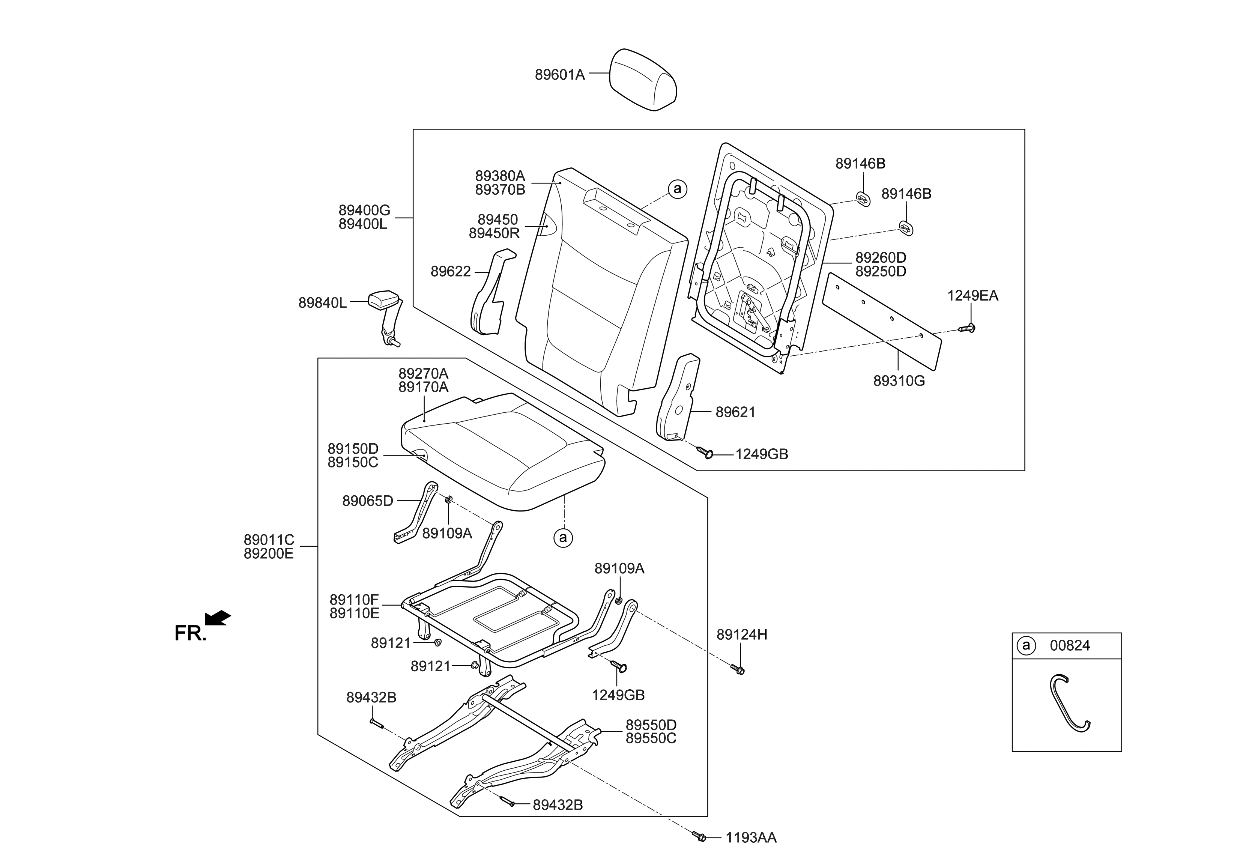 Kia 897001U620CAZ Headrest Assembly-Rear Seat