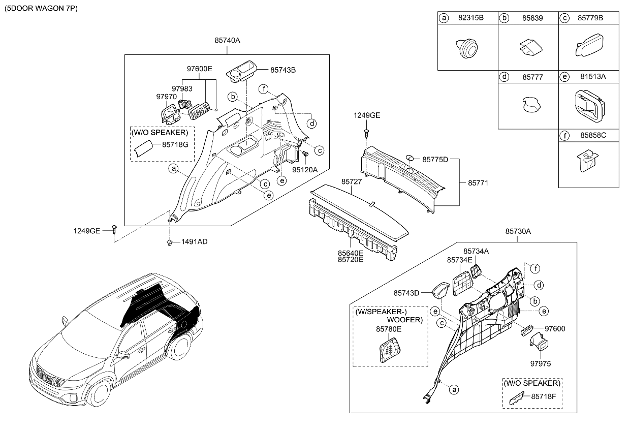 Kia 857652W000VA Hook Assembly-Luggage Net