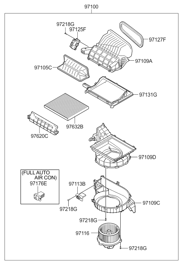 Kia 971121U500 Case-Blower Lower