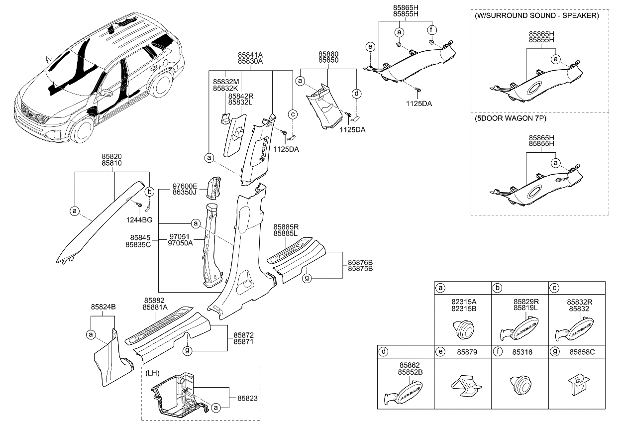 Kia 858622P000VA Cover-Rear Pillar Blank