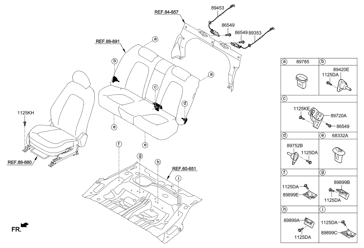 Kia 897542T000 Bracket-Rear Seat Back Hinge