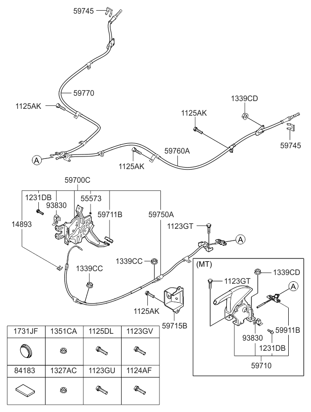 Kia 597153R000 Bracket Assembly-Parking Brake