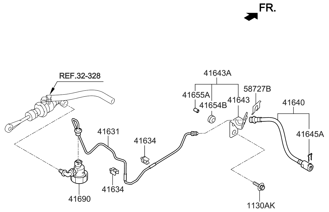 Kia 416452B400 Clip-Hose