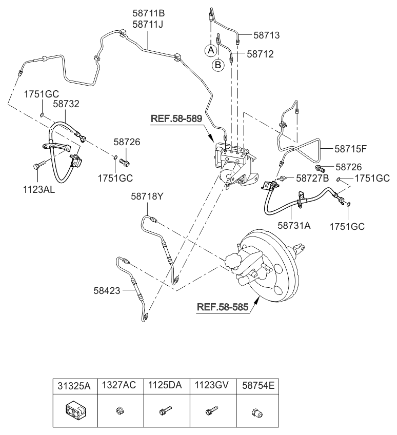 Kia 587112T900 Tube-Master Cylinder To Front Bra