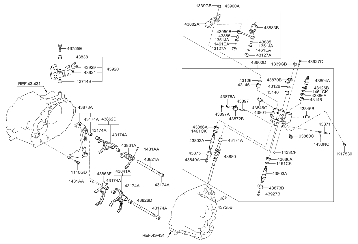 Kia 4387024700 Lever-Select