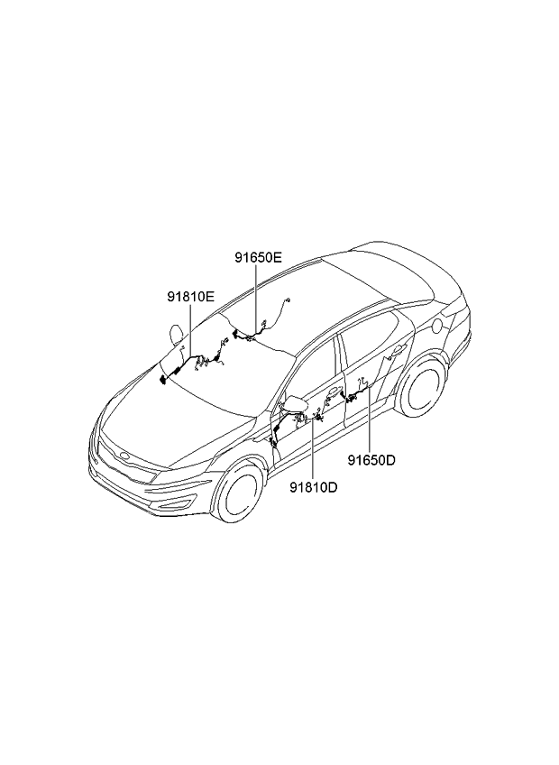 Kia 916602T010 Wiring Assembly-Rear Door RH