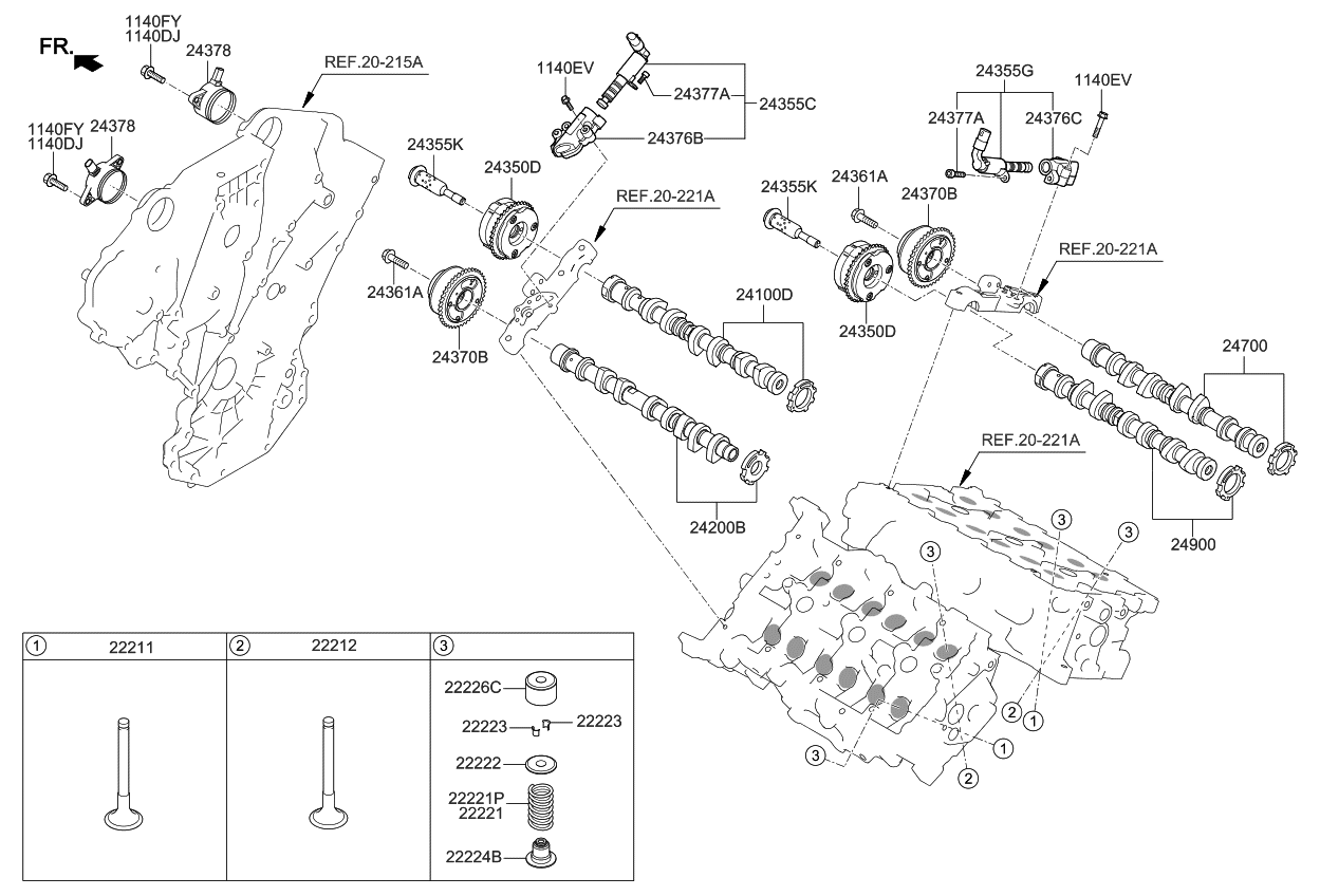 Kia 222123L100 Valve-Exhaust