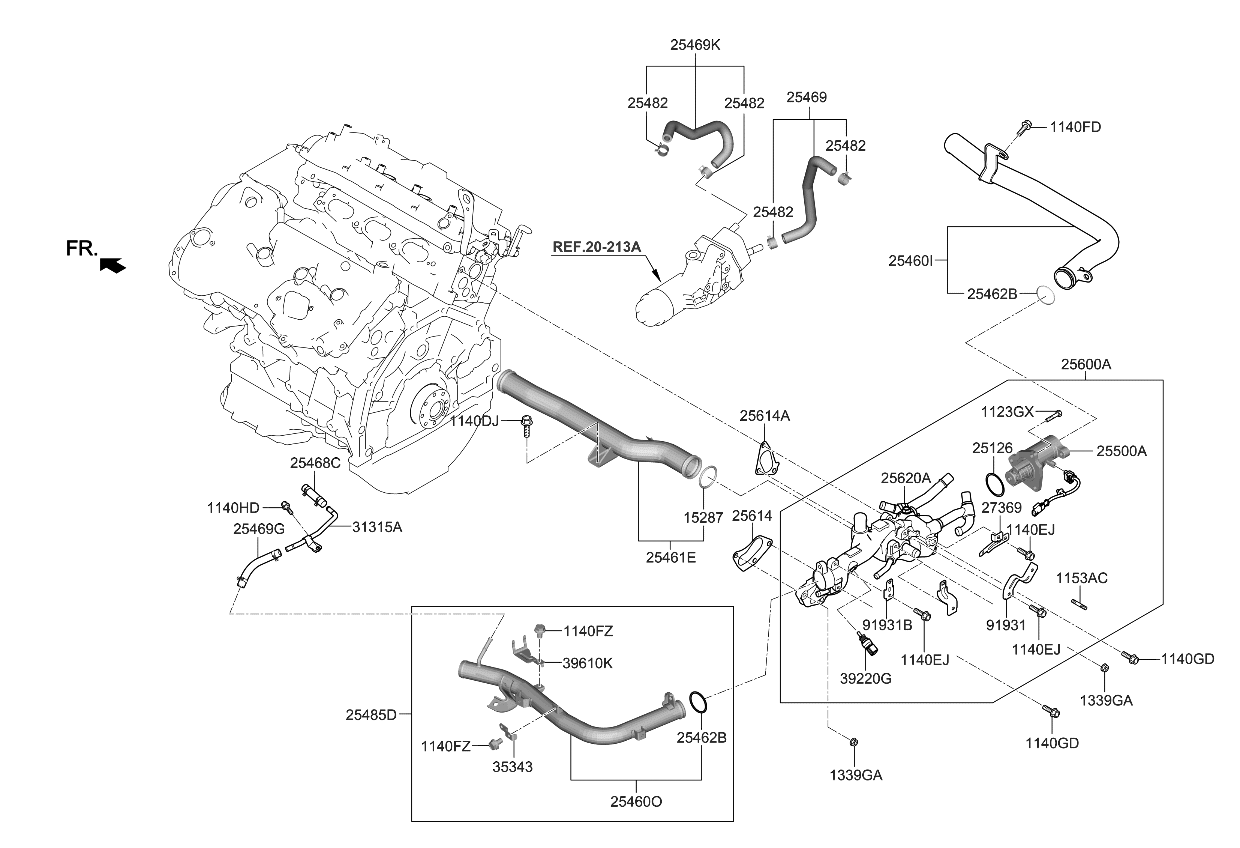 Kia 254693L200 Hose Assembly-Water Ventilator