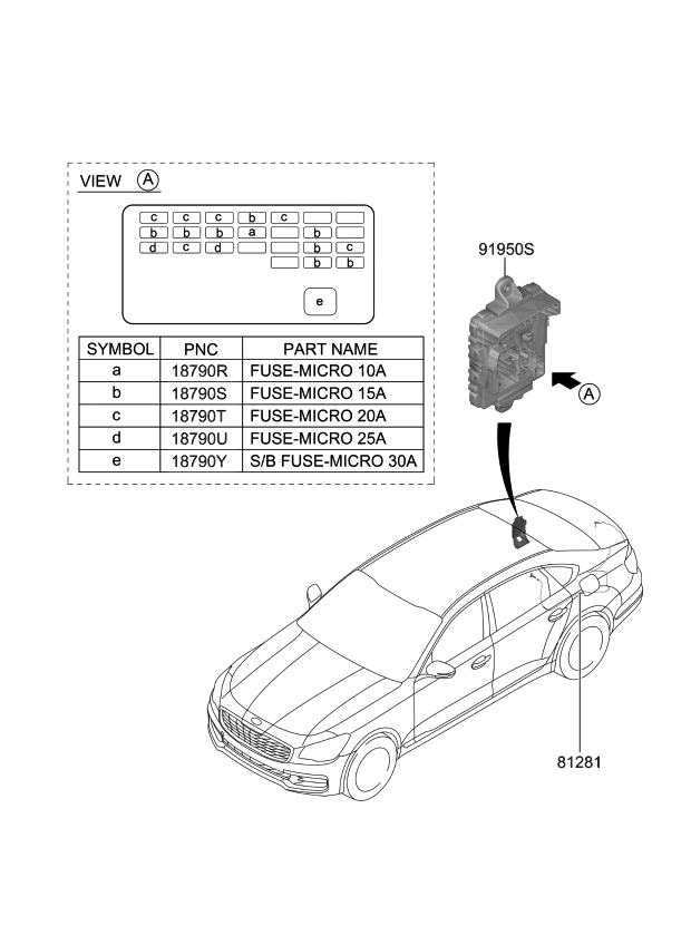 Kia 81280D2510 Cable Assembly-T/LID Rel