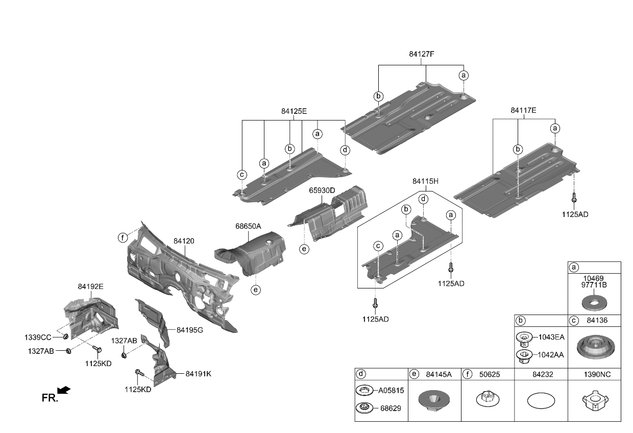 Kia 84147J6000 Under Cover Assembly-FLO