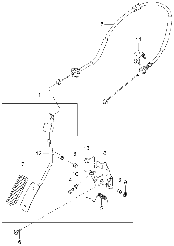 Kia 0K30A41619 RETAINER-Accelerator