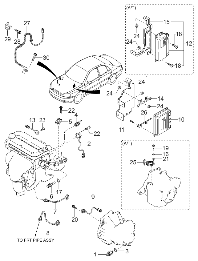 Kia 0K30A18883 SHACKLE-ECU,RH