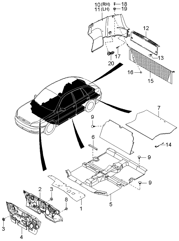 Kia 0K32A68670BBT Mat-Floor