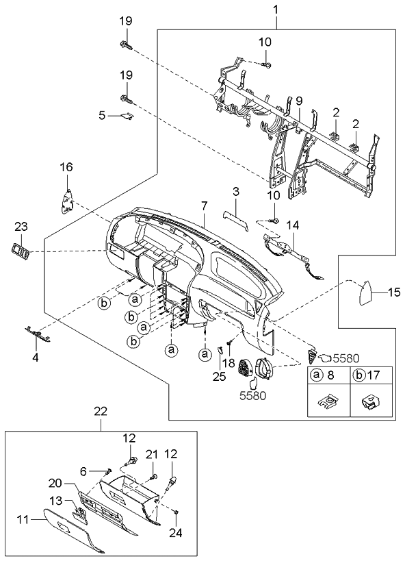 Kia 0K32A55100CBT Panel Assembly-INSTRUMEN