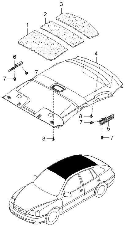 Kia 1K3AE68030ABT Top Ceiling