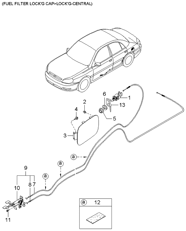 Kia 0K30A56870 Cable-Trunk Lid