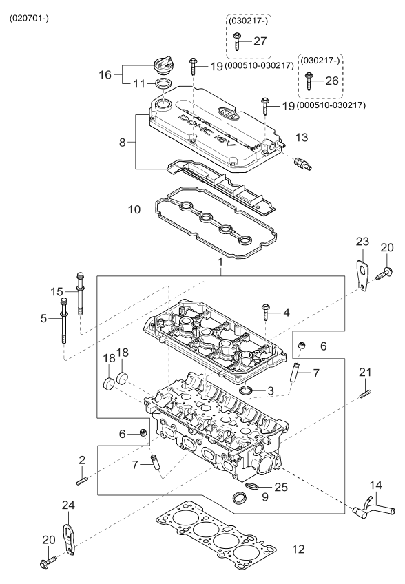 Kia 0K30F10135A Bolt Assembly-Cylinder Head