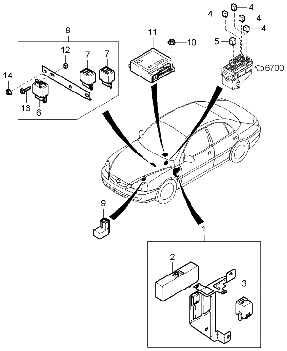 Kia 95230FD100 Bracket Assembly-Relay