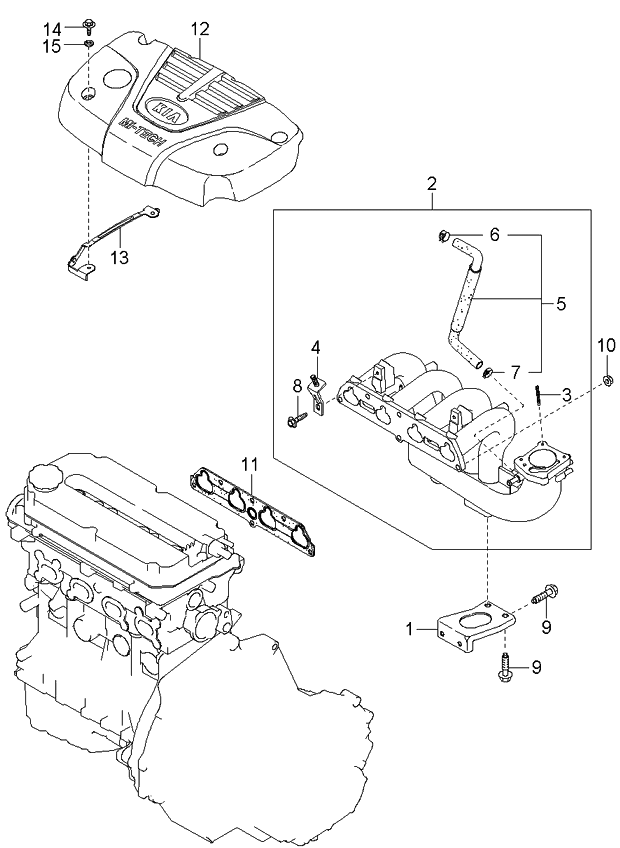 Kia 267202X010 Hose Assembly-PCV