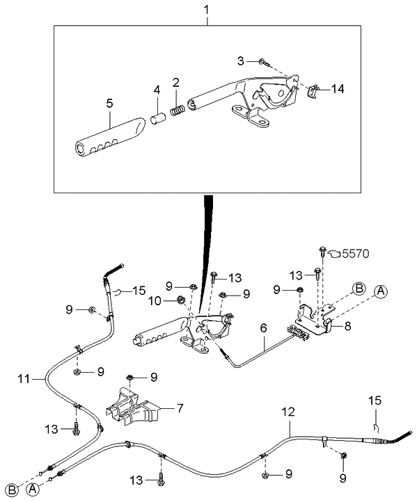 Kia 0K30A44410H Cable RRPARKING,RH